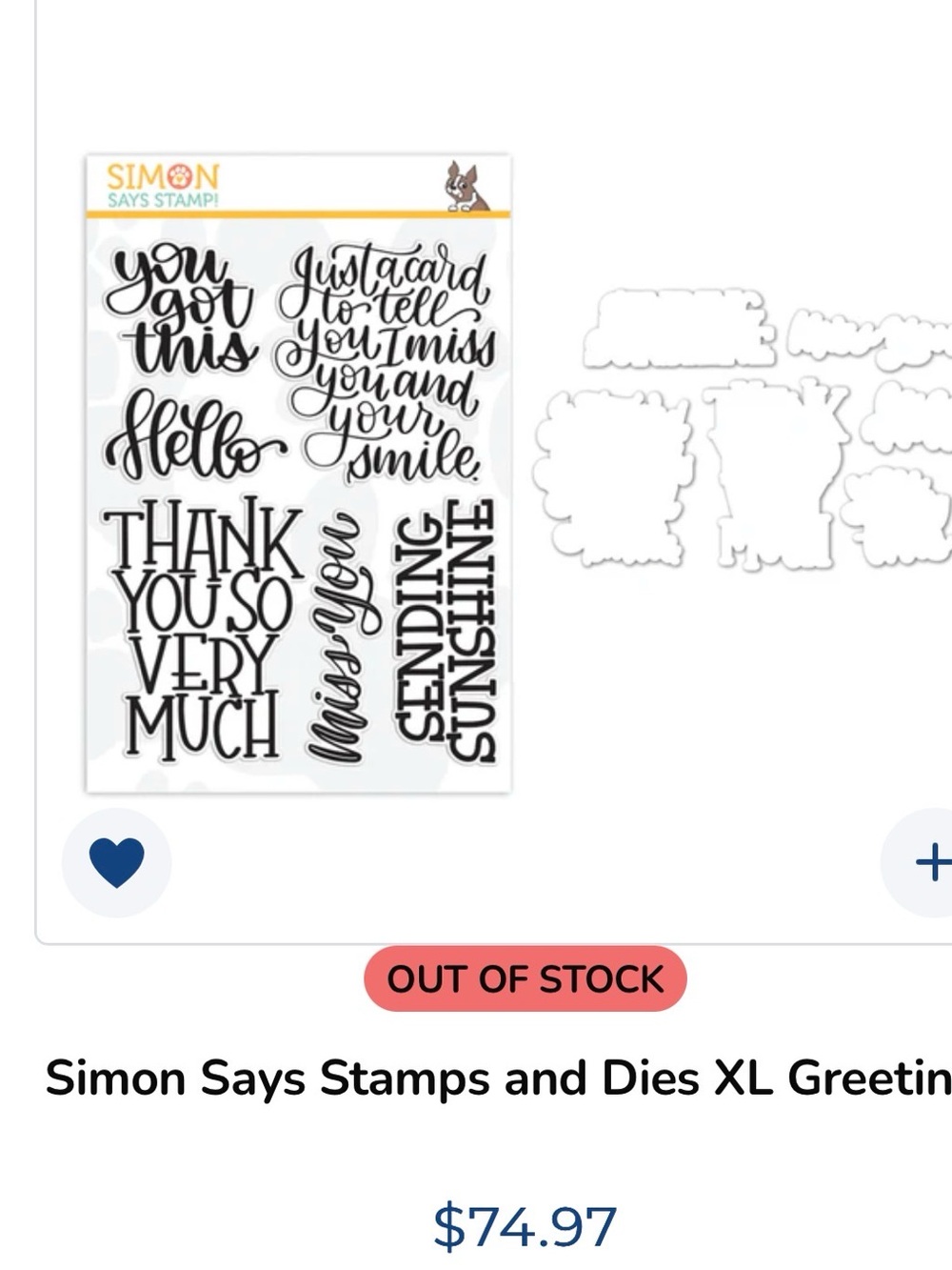 SSS  XL Greeting Sentiments Clear Stamp Set with dies
